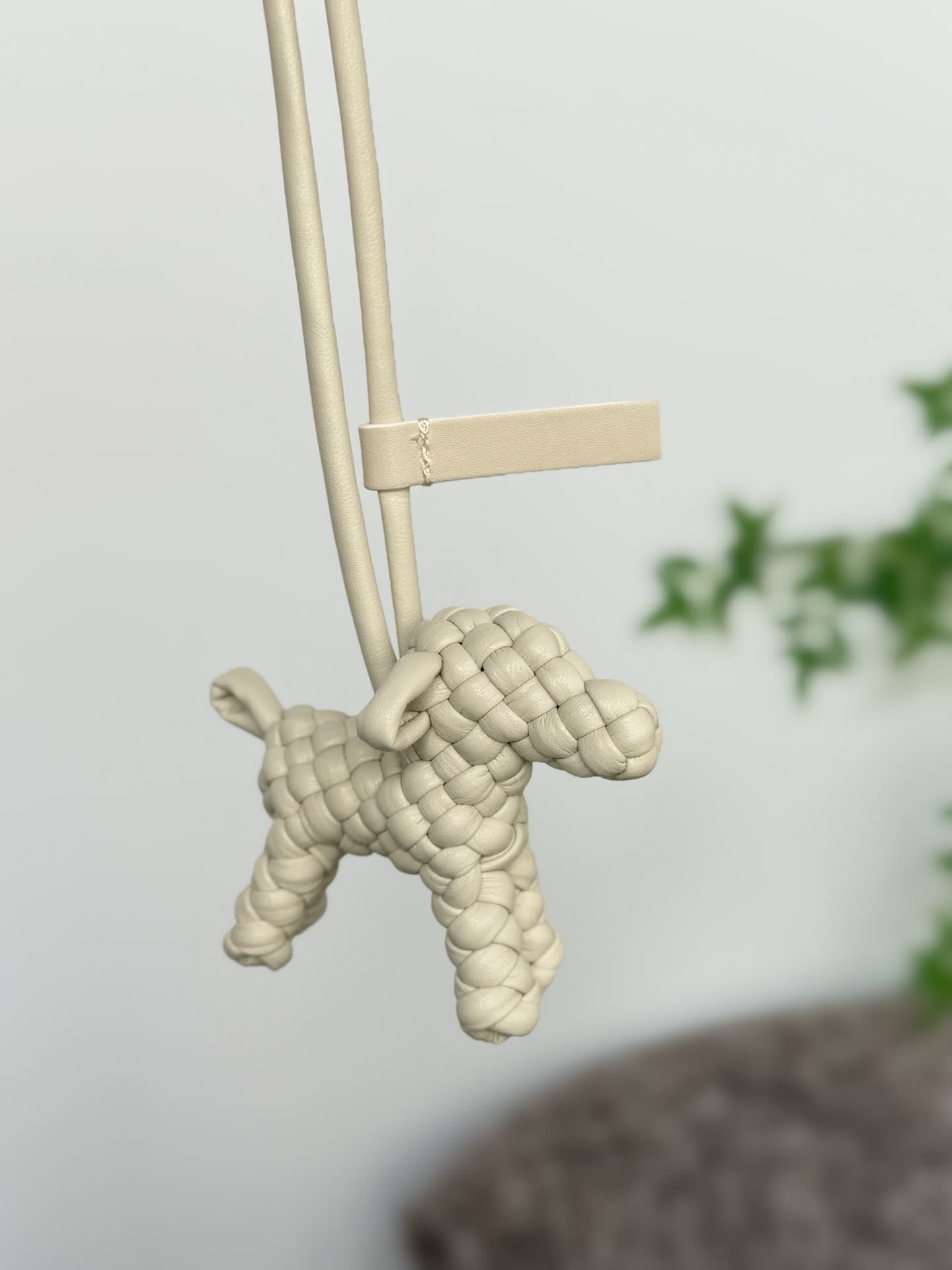 Bottega Veneta Leather Dog Charm